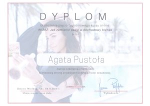 Agata Pustola Makijazystka Dyplom kurs biznesowy 2019