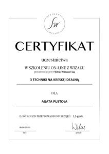 Certyfikat makijaz idealna kreska